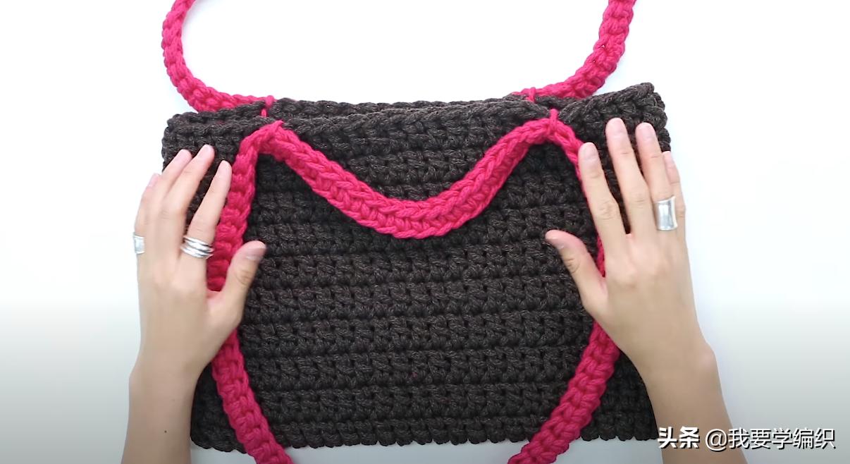 最简单钩编小包包,手工钩织迷你版手提包包编织教程