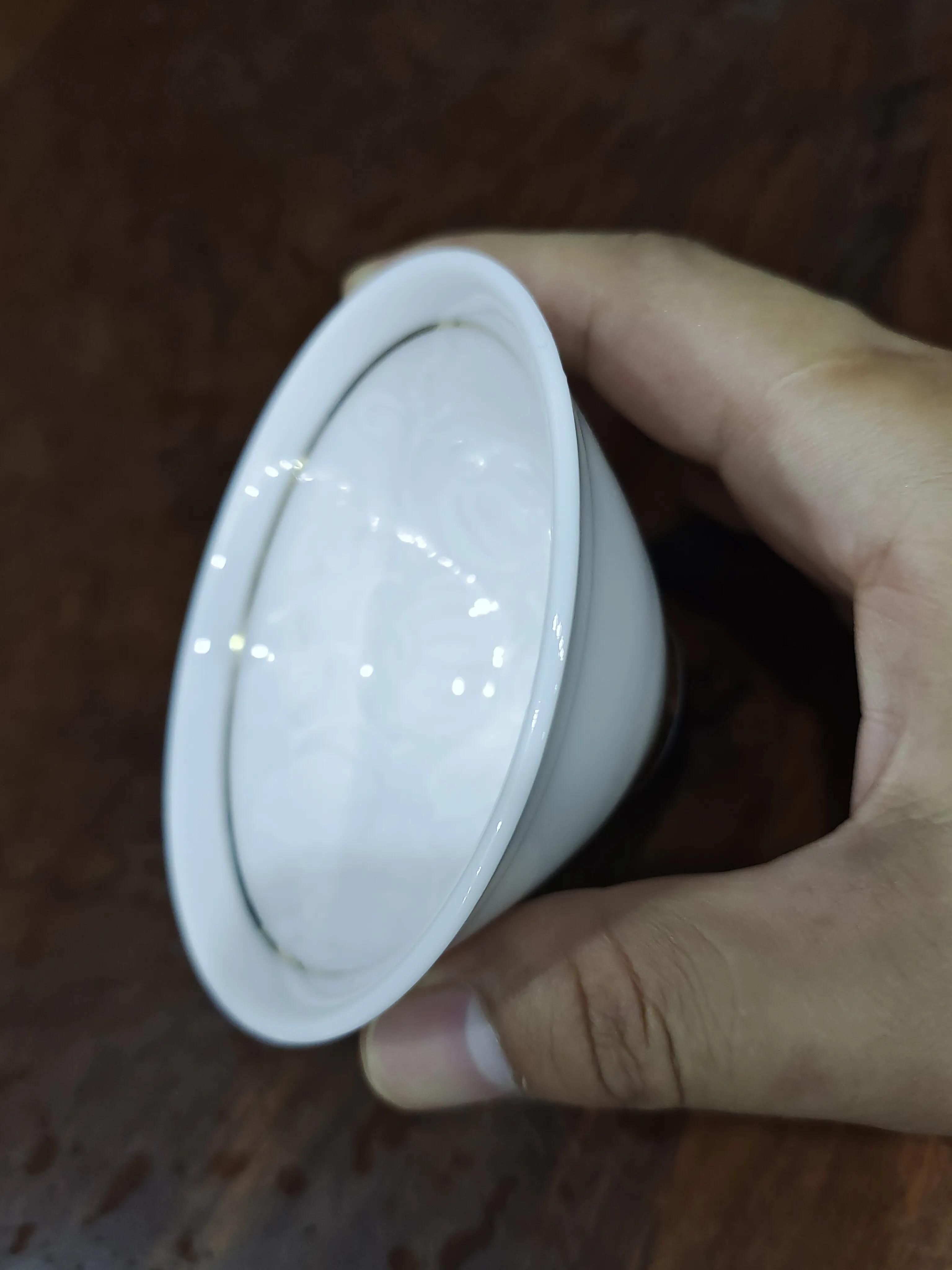 德化白瓷薄胎斗笠杯,日式陶釉斗笠杯