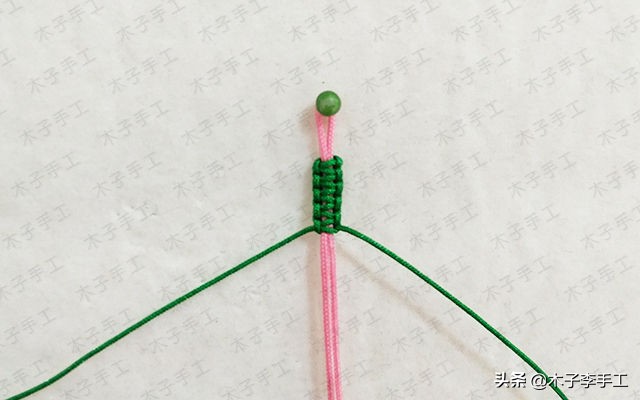 桃花手链编法最简单不用毛线编,手工编织手链桃花编法