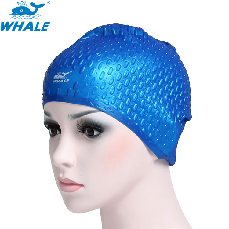 印花硅胶泳帽,鲸鱼护耳泳帽男款