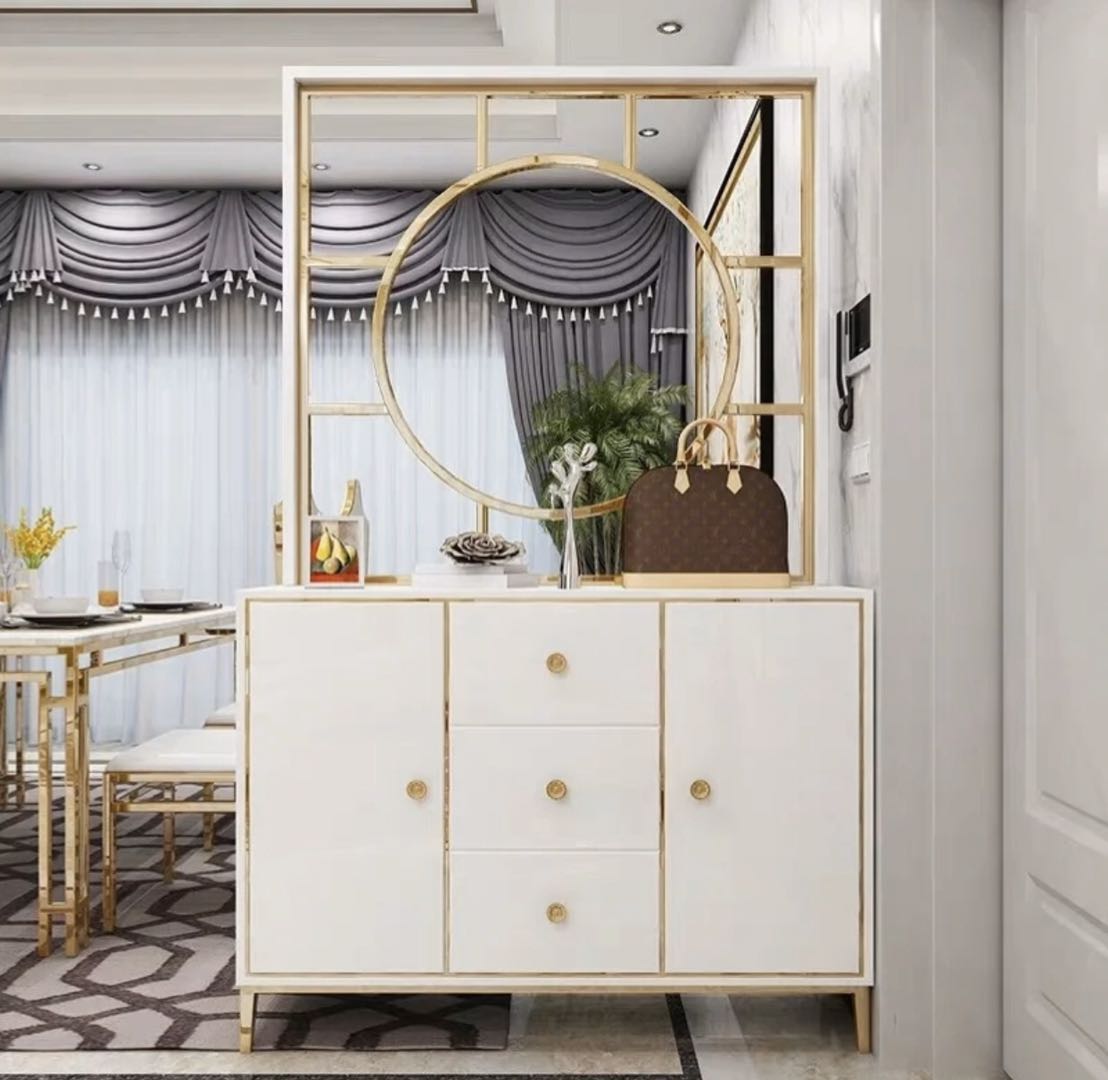 玄关柜一体屏风最新款,玄关多功能组合柜