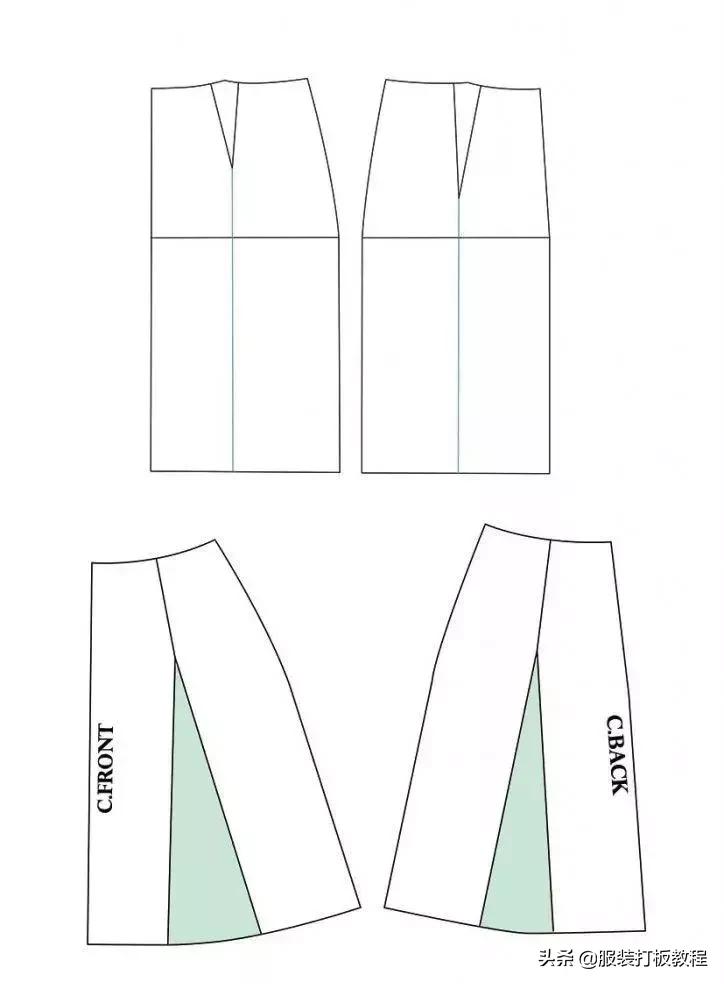 连衣裙制版纸样图纸,原型裙cad制版