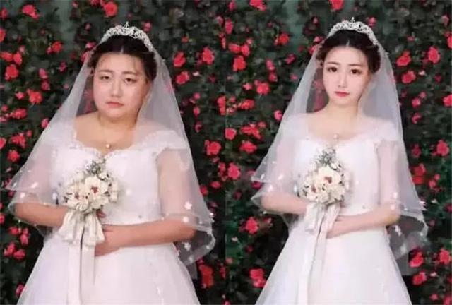 反差极大婚纱照修图前后,婚纱照反差对比照
