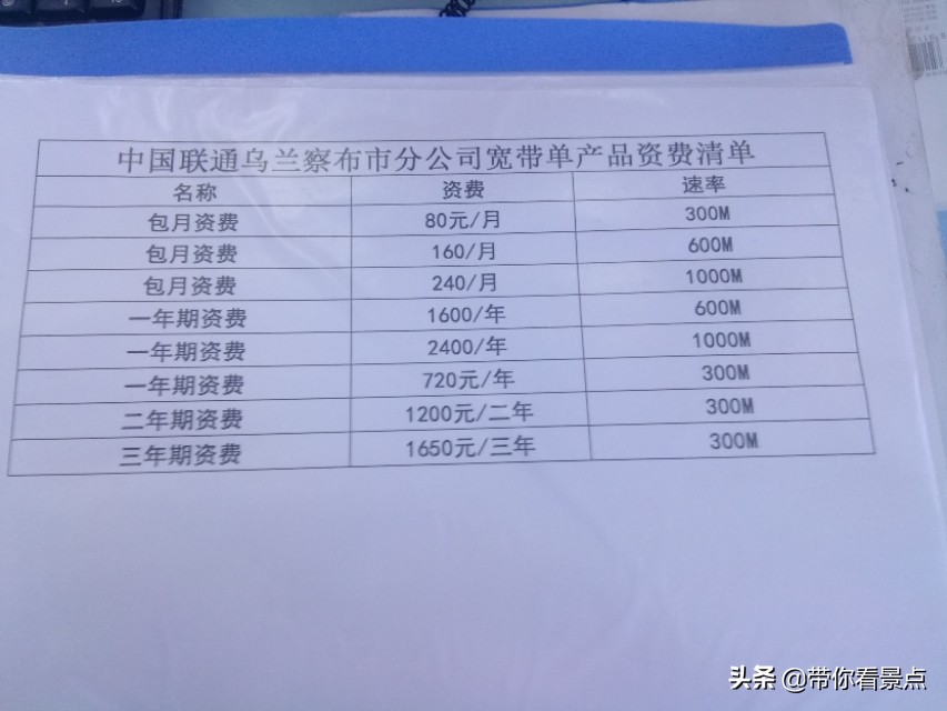 乌鲁木齐市联通宽带最新套餐,乌兰察布移动宽带资费标准