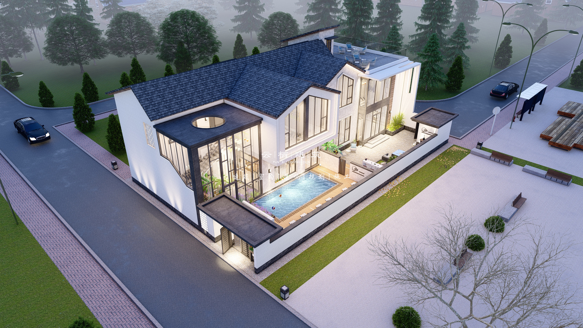 兄弟双拼别墅高大尚,9米开间兄弟双拼房实景图