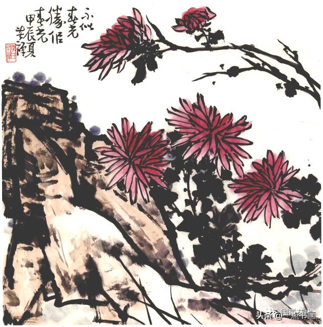 李苦禅画梅作品,李苦禅的菊花国画作品图片
