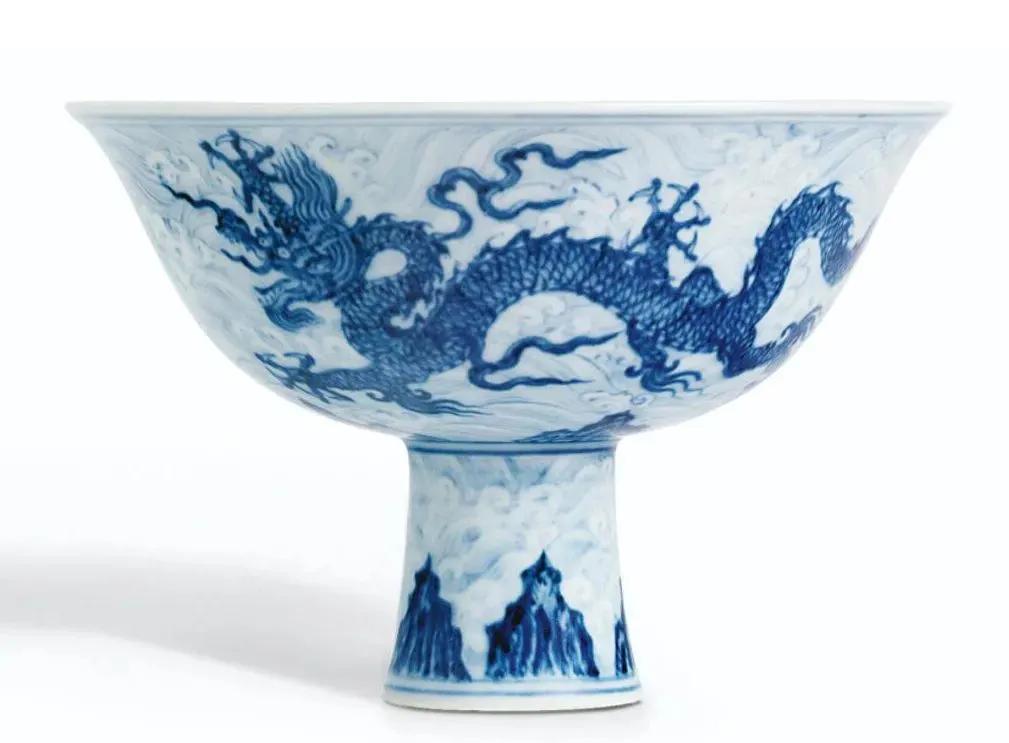 宣德年蓝釉高足碗,宣德紫金釉高足碗