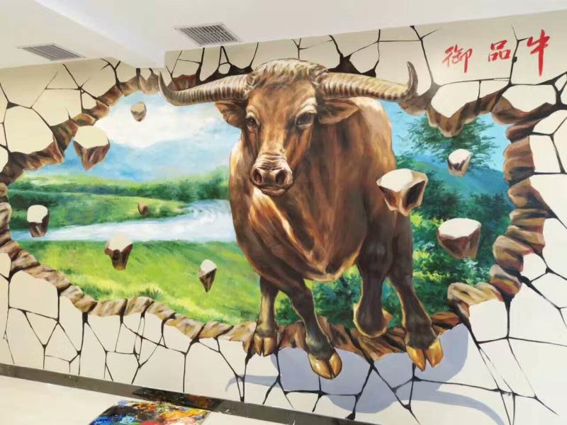 墙面创意3d绘画,动感3d瓷砖效果图