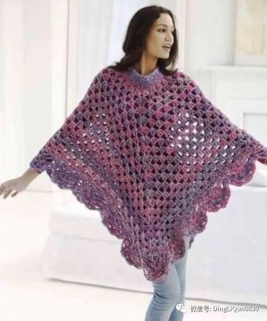 高档蕾丝钩花斗篷披肩防晒衣,针织披肩花样图片大全