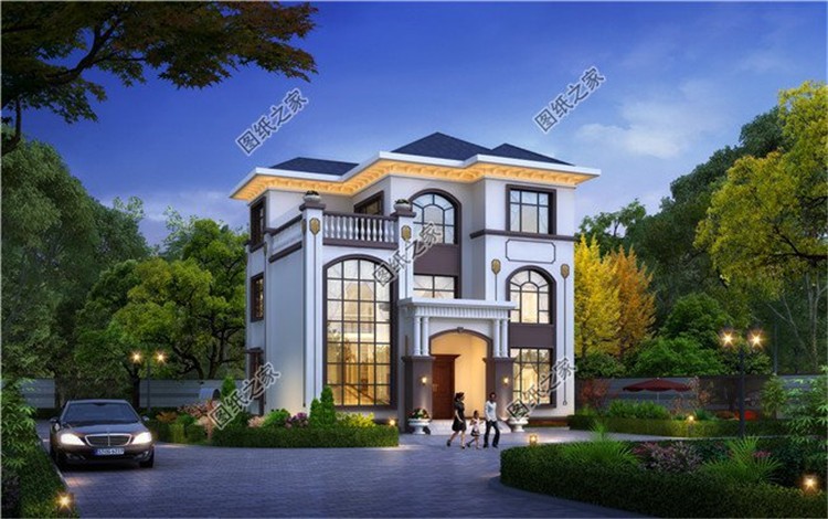 鼎川漂亮三层复式别墅设计图,三层复式旋转楼梯别墅内部效果图