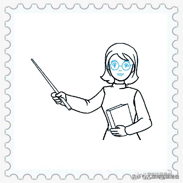 小杨老师简笔画动漫人物教程,保育老师人物简笔画