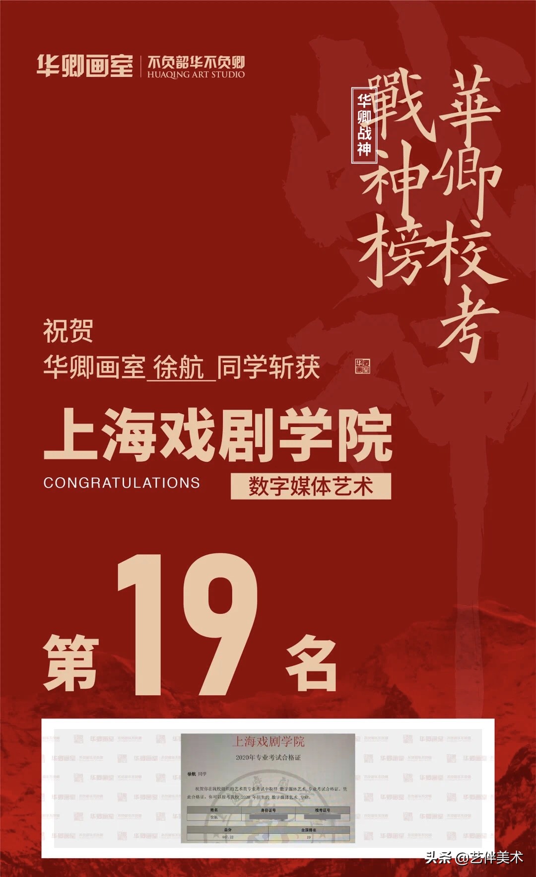 华卿画室—上戏四冠王专访“我想告诉您,我一定不会让您失望的”