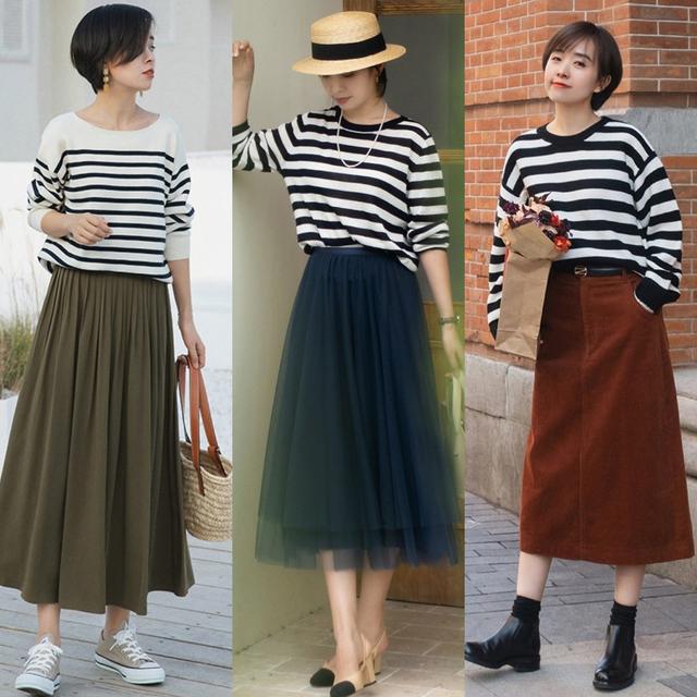 一条半身裙多种穿法夏季穿搭,穿半身裙该怎样穿搭