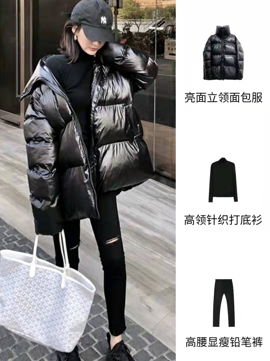 非常好看的紫色棉服显白还时尚,洋气棉服中长款高级感显瘦