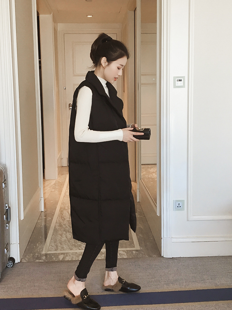 新款时尚显瘦修身秋冬季棉马甲,洋气棉马甲中长款高级感