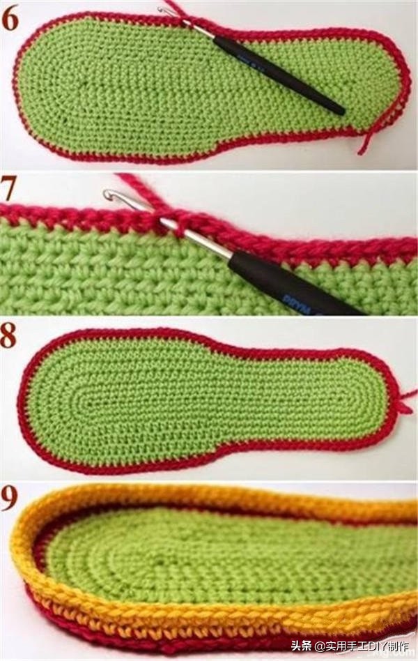 手工钩鞋编织图案符号讲解,民族风鞋子钩织编织教程