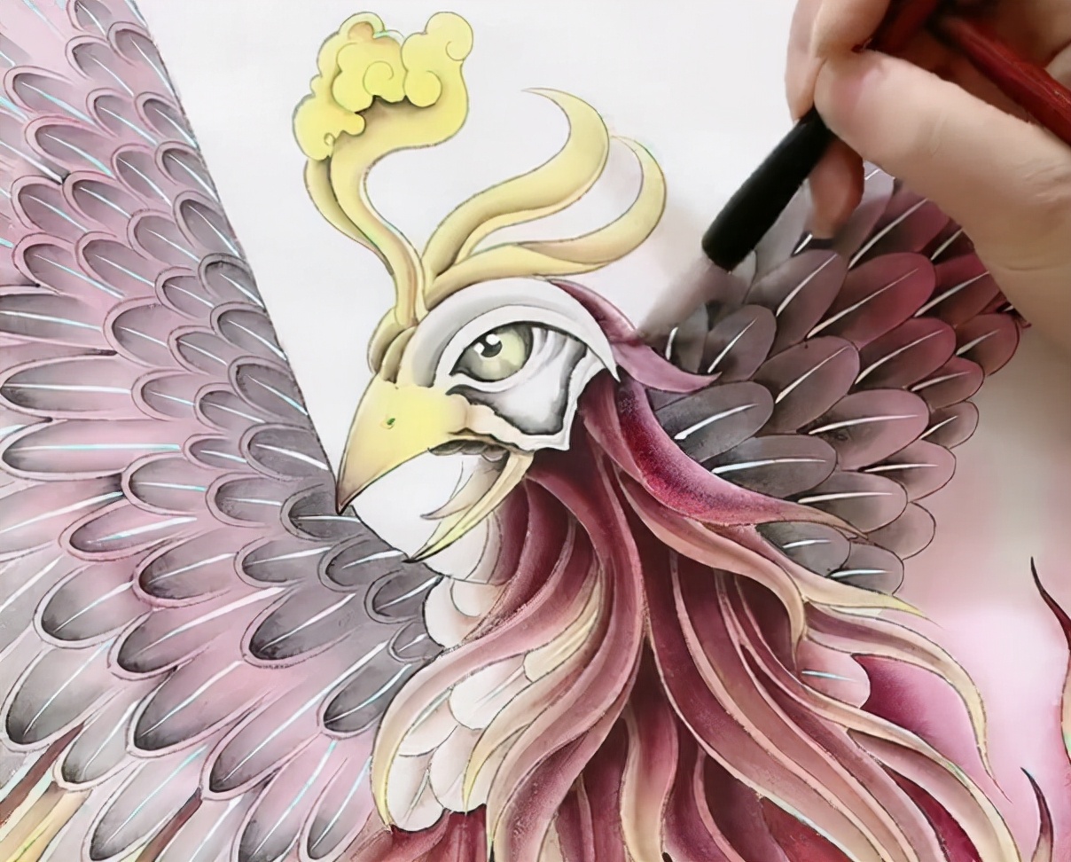真正的画凤凰鸟视频,高手画凤凰
