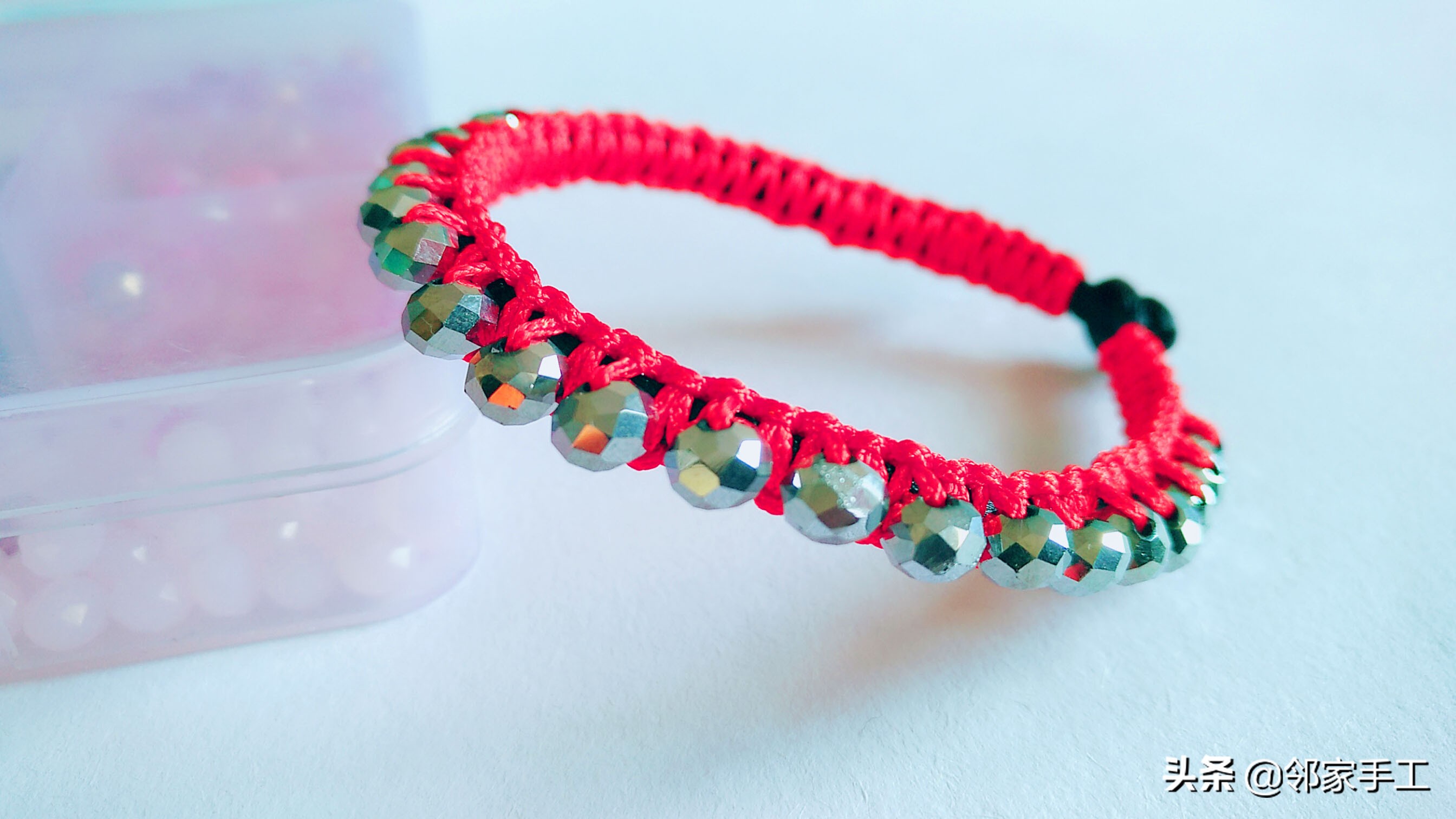 素圈加转运珠红绳手链编织,红绳手链100种编织教程完整视频