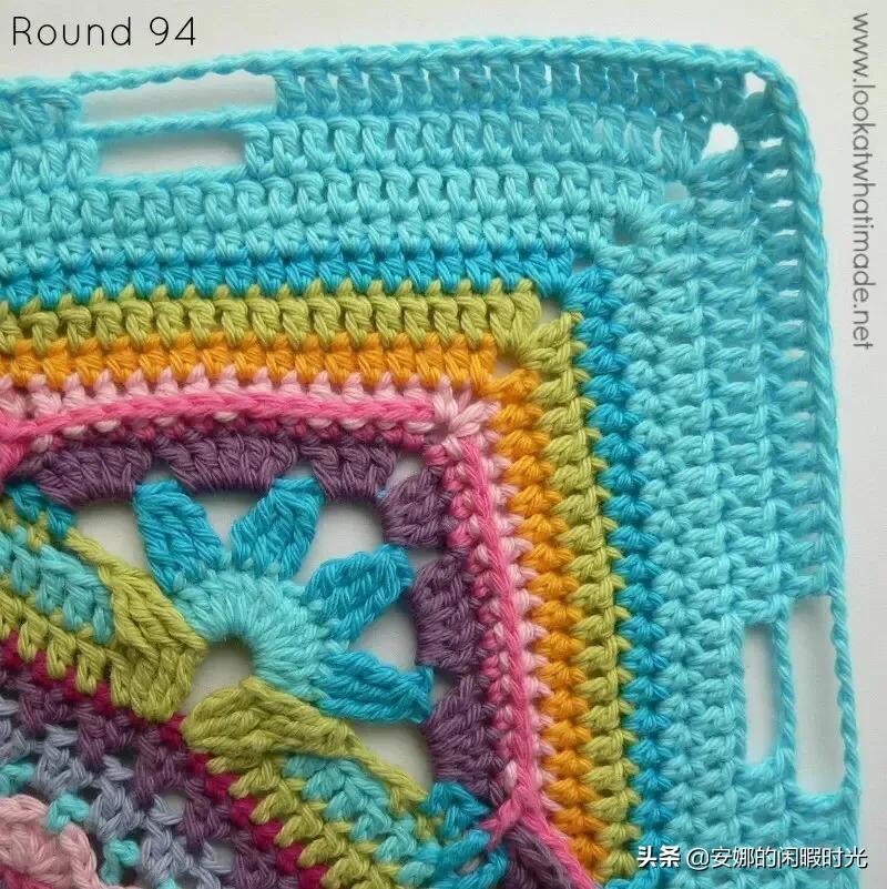 曼陀罗毯子编织教程,苏菲花园曼陀罗毯子钩法高清图解