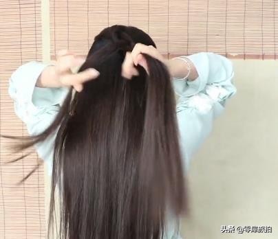 明制汉服无发包编发,适合汉服的半披肩发的编发教程