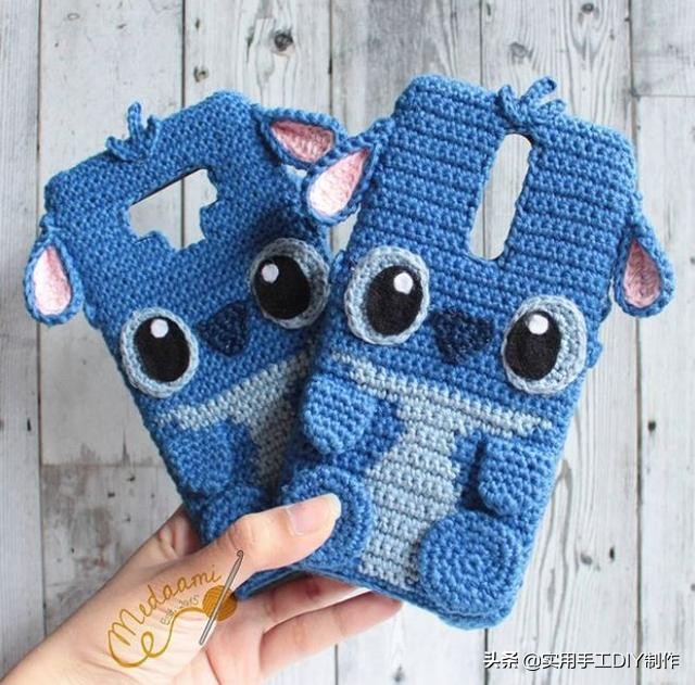 针织手机壳教程全部,萌萌的手机套编织