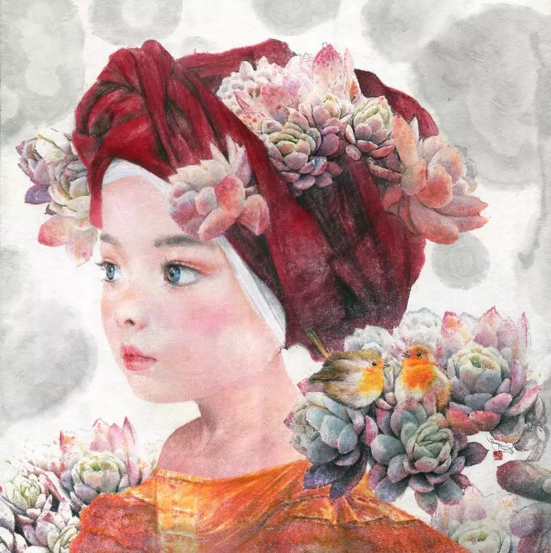 韩国多肉女孩,用绘画治愈无数人!