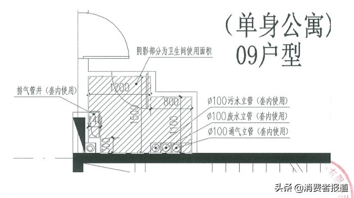 消防立管占用了套内面积，多家业主投诉佛山颐景园违反建筑规范