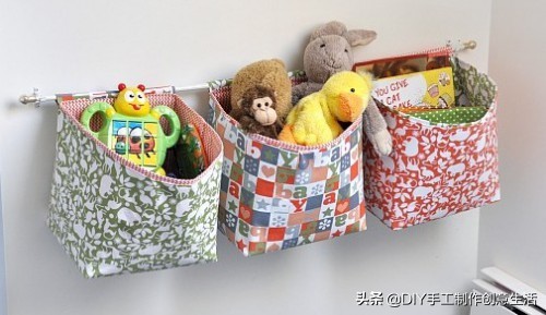 布艺挂兜墙挂式收纳袋欧式,布艺棉麻防水三层挂式收纳袋