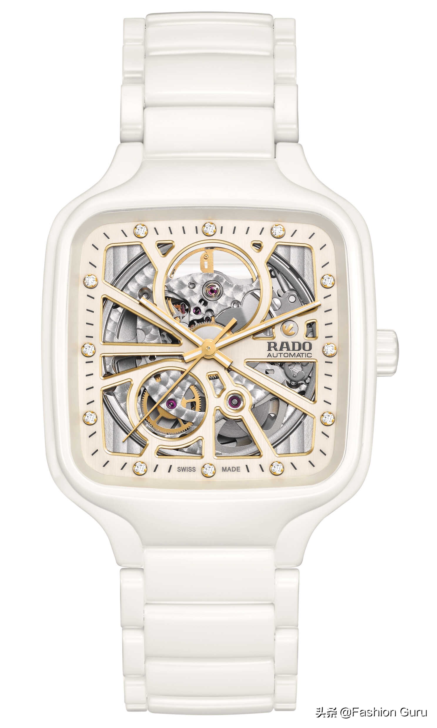 rado瑞士雷达真我镂空腕表,rado瑞士雷达男士表金色