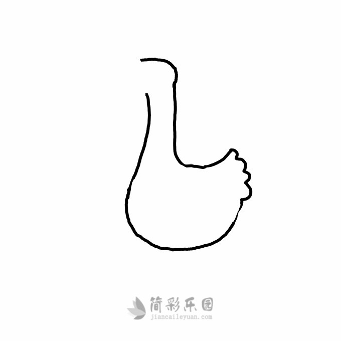 绘画鹅简笔画,鹅简笔画步骤