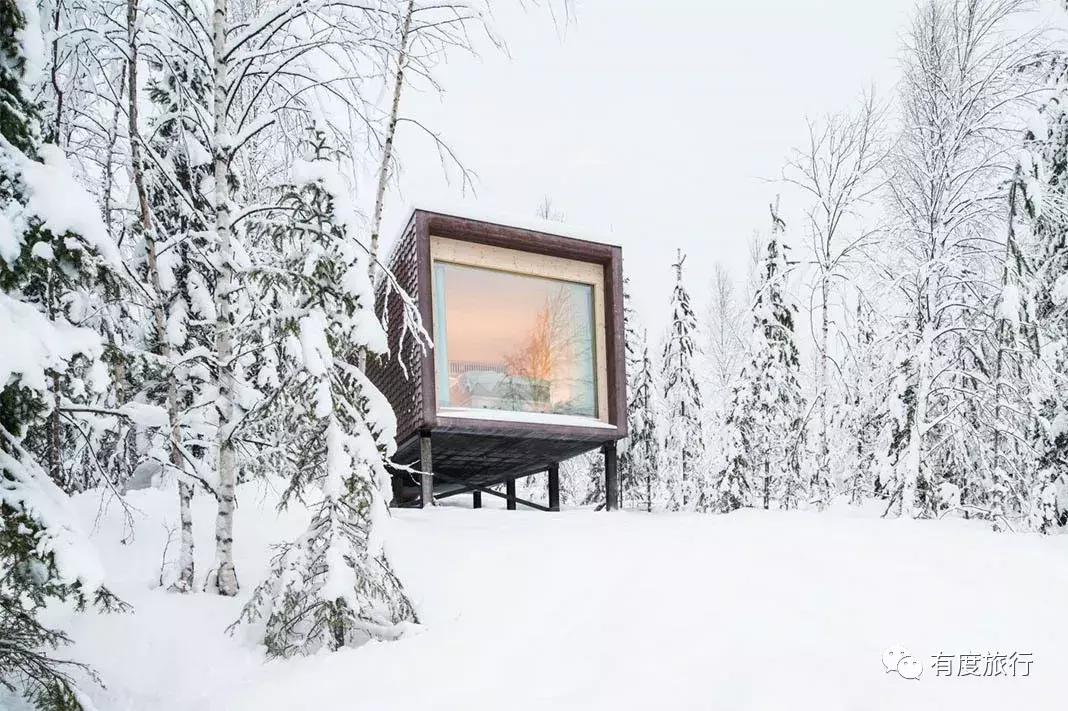 芬兰极光玻璃屋高清大图,芬兰玻璃屋极光横屏