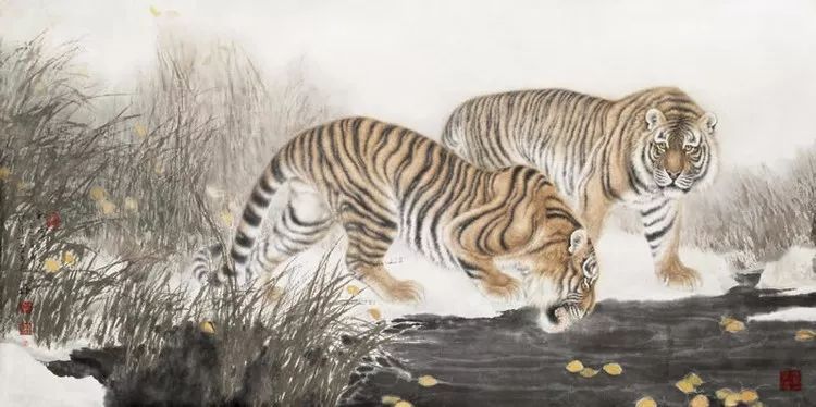 他笔下的虎充满了人的柔情与善意