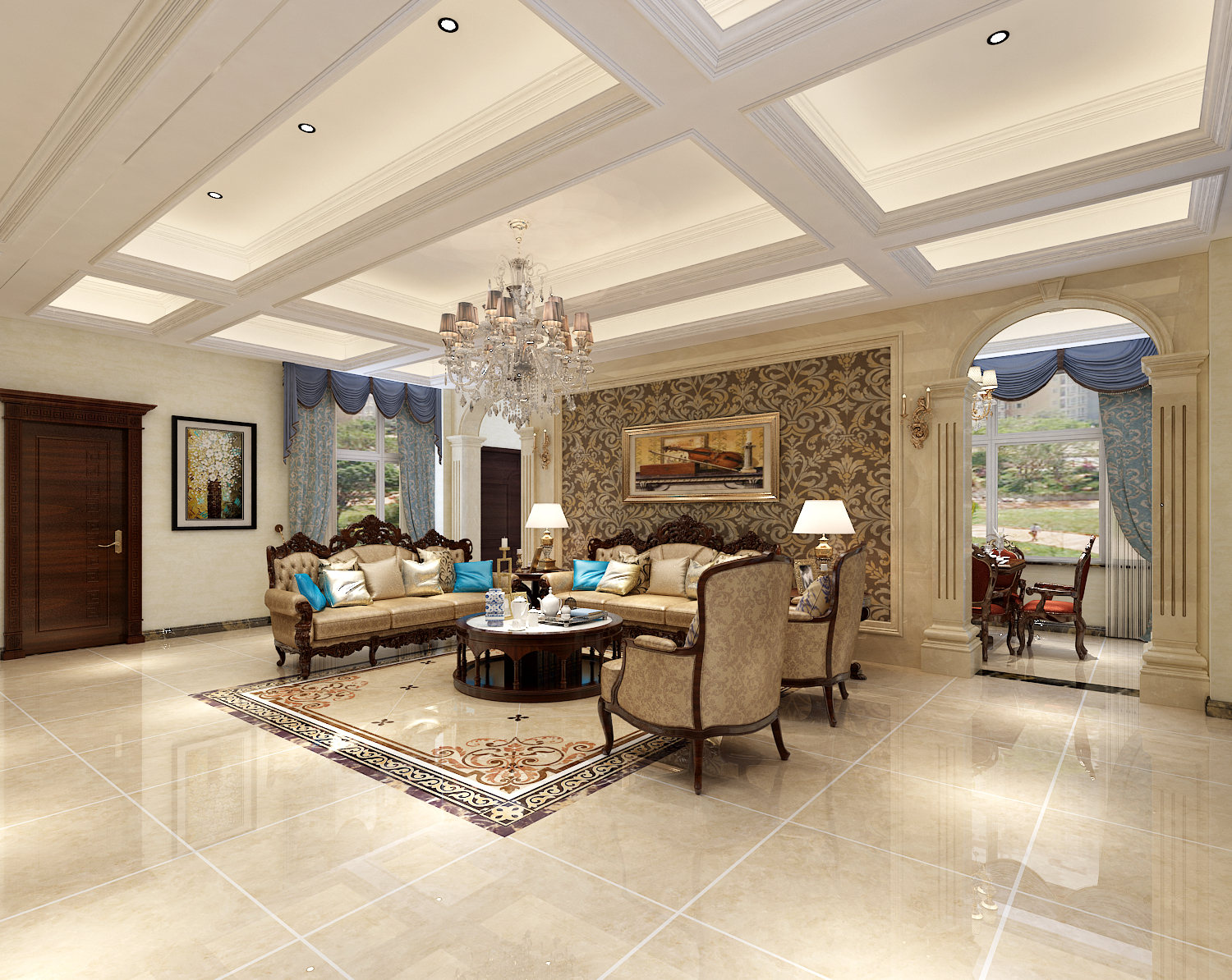 百合御都130平装修效果图,张店绿城140平米装修效果图