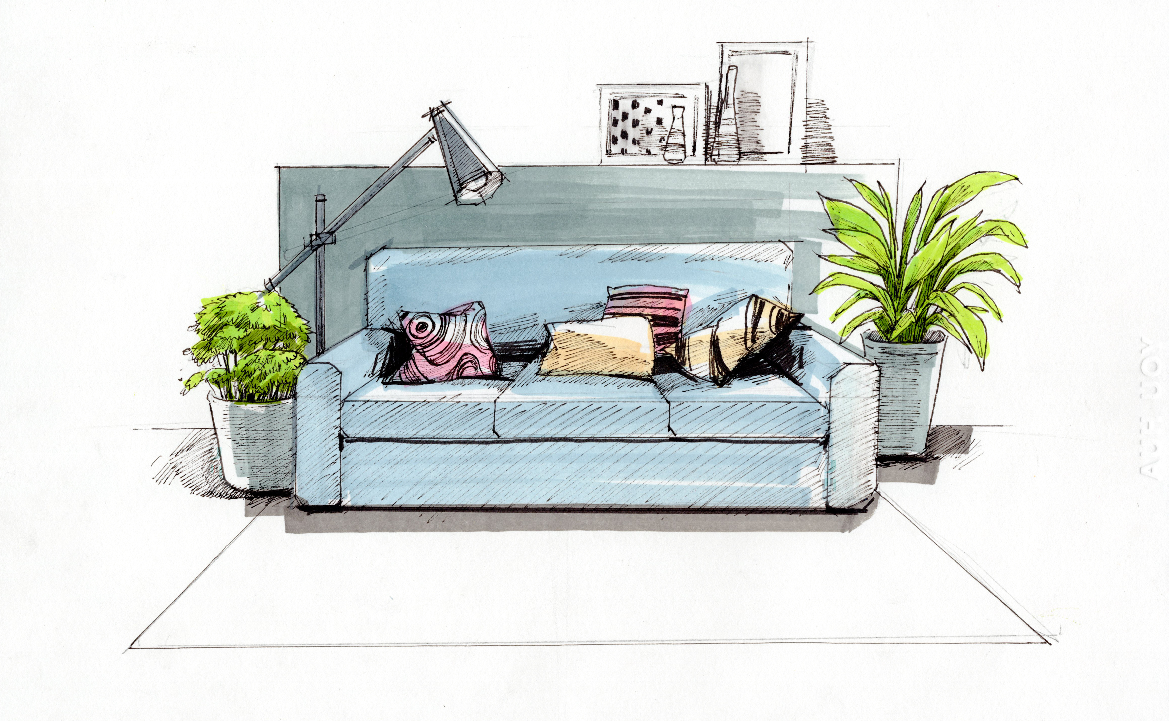 家具马克笔效果图,马克笔怎么上家具颜色搭配