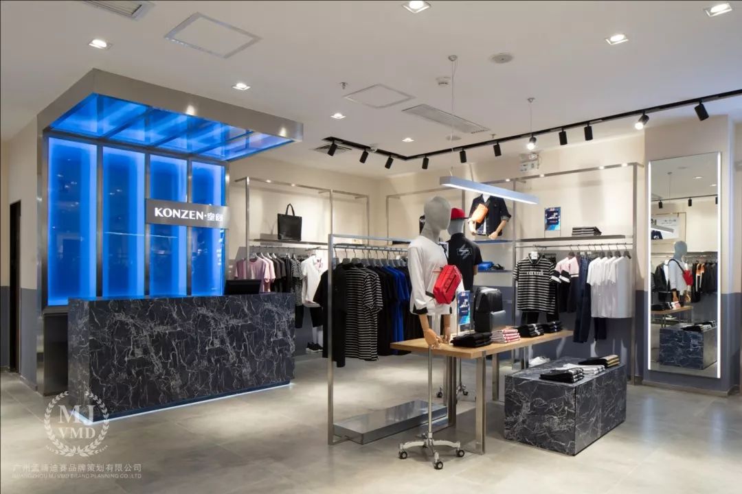 设计感男装店铺设计,konzen男装设计图