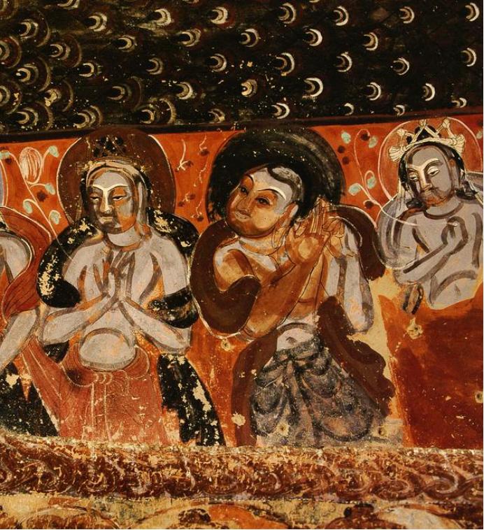 敦煌428窟介绍,敦煌329窟壁画飞天图