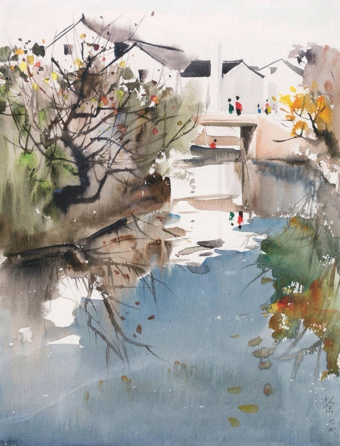 吴冠中水彩风景画,吴冠中水彩作品