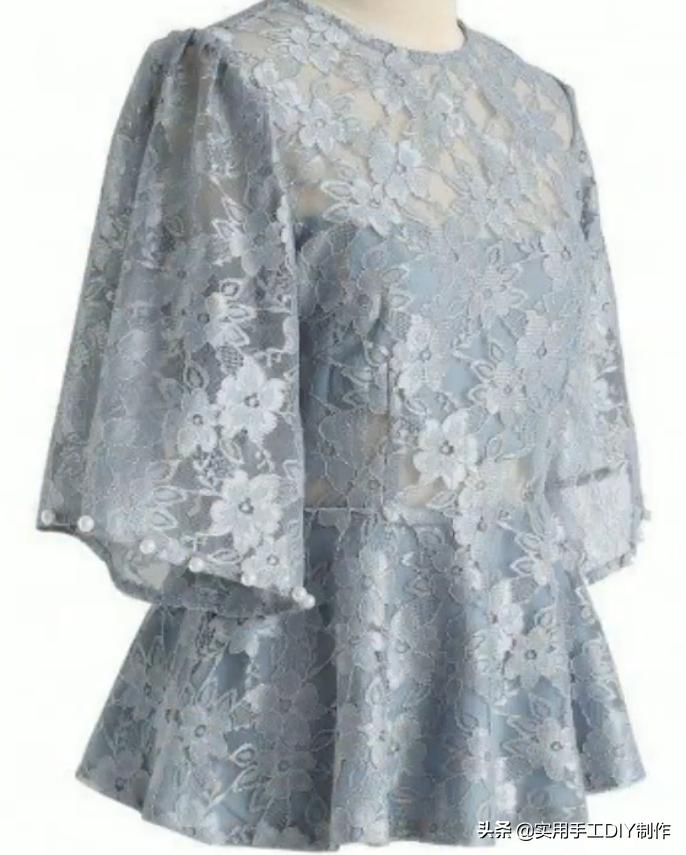 布艺裙子作品,手工蕾丝花边上衣