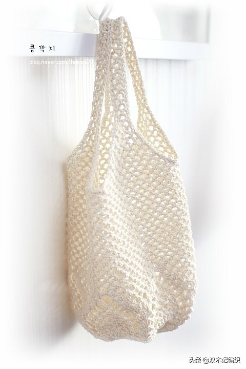 钩针网格购物袋图解,菠萝花钩针蛋袋
