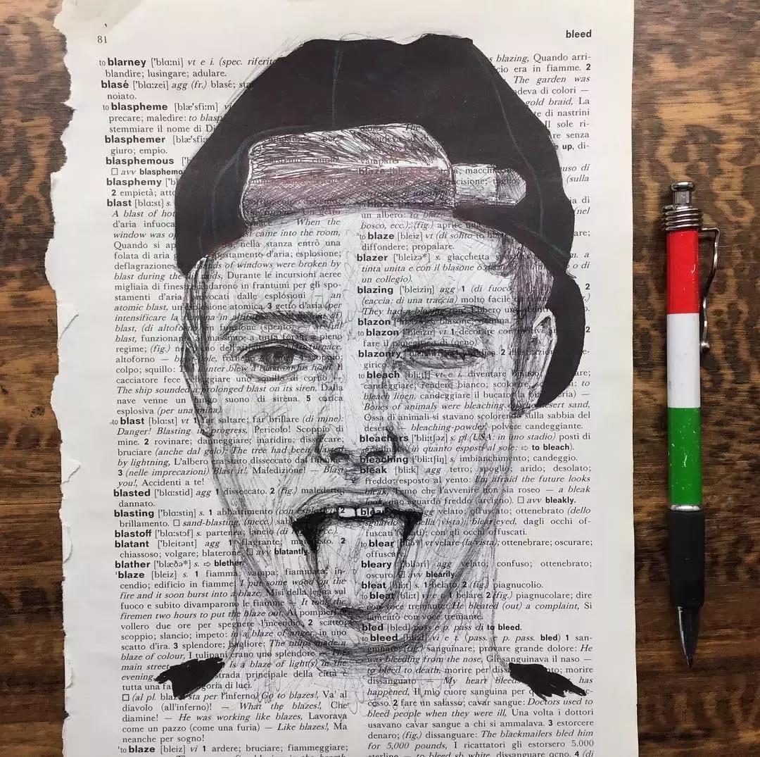 学渣购物小票画画,97年画画天才