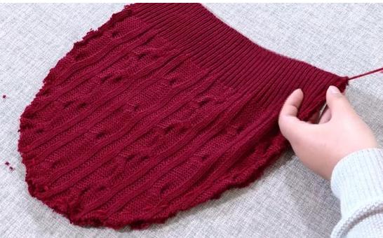 旧毛衣改造帽子编织方法,如何用旧毛衣做帽
