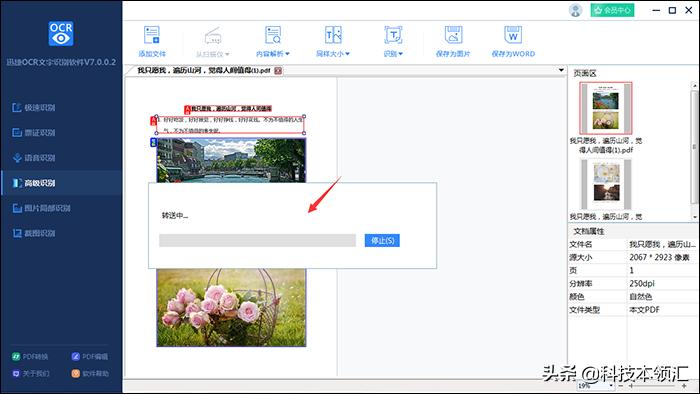 pdfocr文字识别,识别pdf图片中的文字