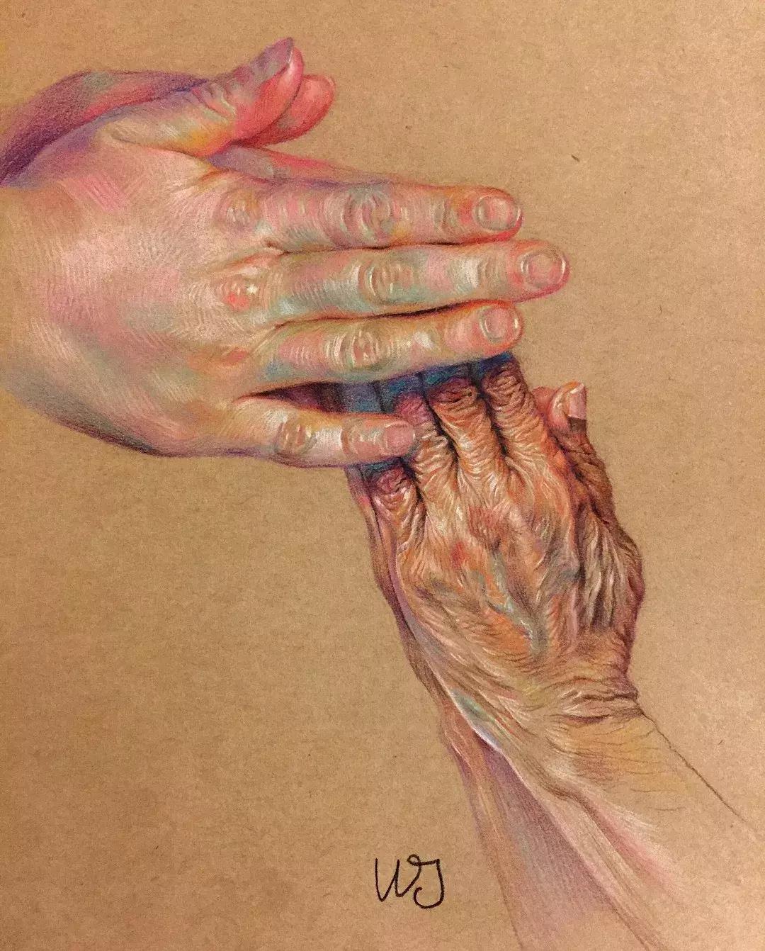 人体彩铅,人体五官彩铅