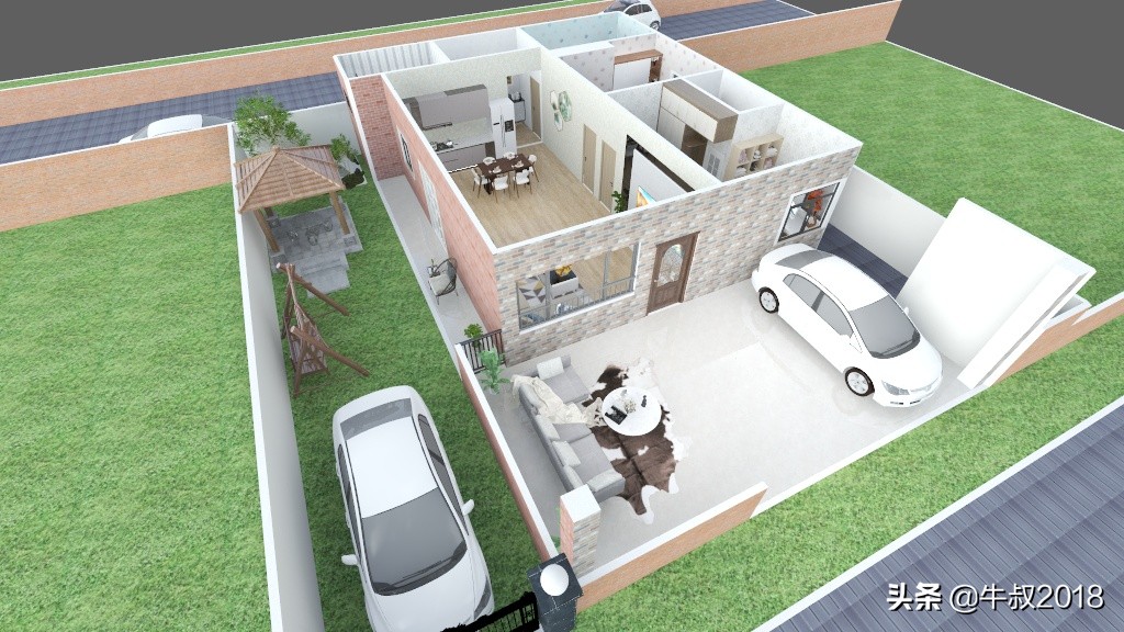 乡村养老别墅带庭院,农村简单养老房小户型设计