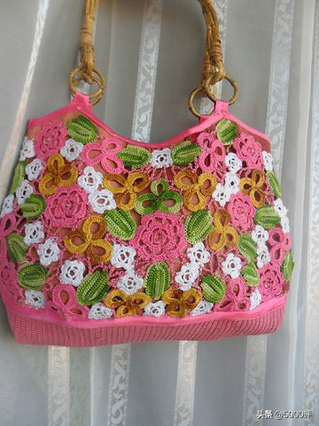 爱尔兰钩花编织的包包，太有档次了