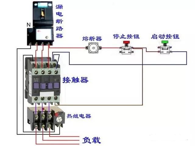 费控电表外置断路器接线图,脱扣断路器接线图带三相电表