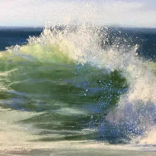 画海浪俯视,画海浪水粉画