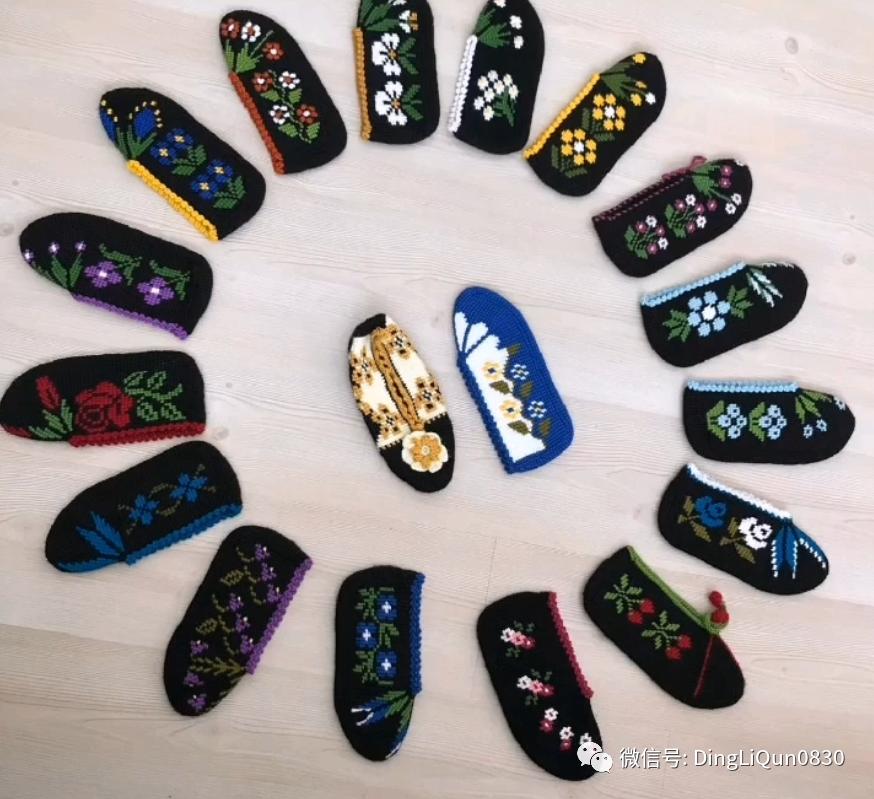 波西米亚风手工编织鞋子,针织作品50款