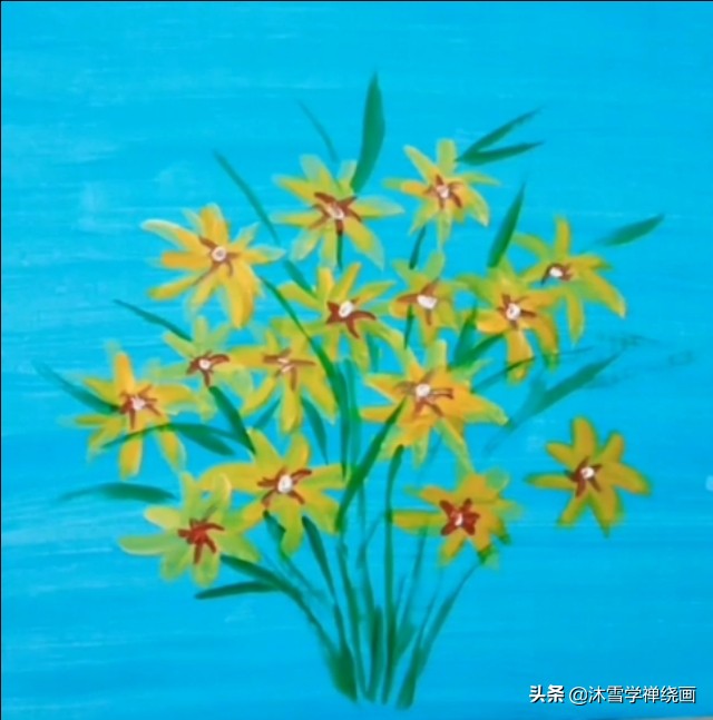 丙烯画教程零基础小黄花,丙烯画入门教程0基础简单小花