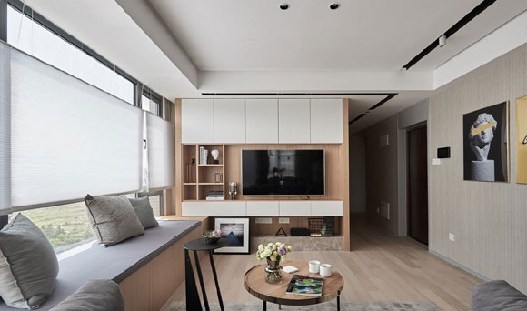 小户型客厅如何设计收纳储物柜,设计感轻奢客厅储物柜组合